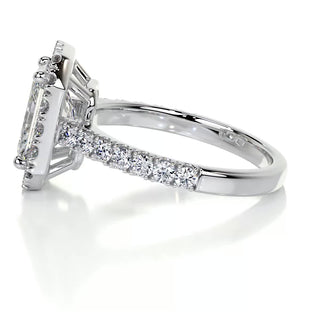 2.0 CT Radiant Halo CVD F/VS2 Diamond Engagement Ring - Barbara Maison 