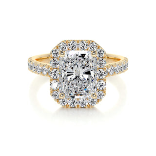 2.0 CT Radiant Halo CVD F/VS2 Diamond Engagement Ring - Barbara Maison 