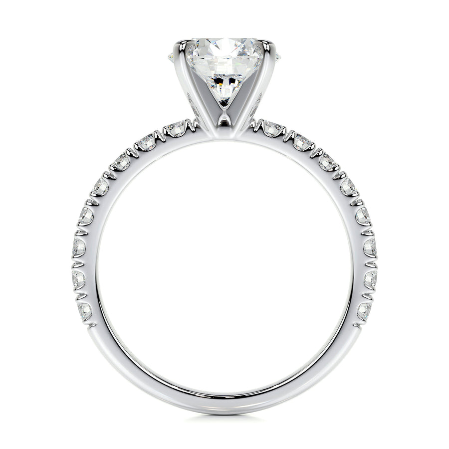 1.50 CT Round Solitaire CVD F/VS1 Diamond Engagement Ring - Barbara Maison 