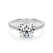 2.0 CT Round Solitaire CVD F/VS2 Diamond Engagement Ring - Barbara Maison 