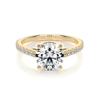 2.0 CT Round Solitaire CVD F/VS2 Diamond Engagement Ring - Barbara Maison 