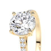 2.0 CT Round Solitaire CVD F/VS2 Diamond Engagement Ring - Barbara Maison 