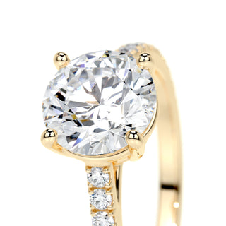 2.0 CT Round Solitaire CVD F/VS2 Diamond Engagement Ring - Barbara Maison 