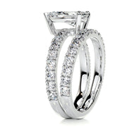 1.50 CT Pear Solitaire CVD F/VS Diamond Bridal Ring Set - Barbara Maison 