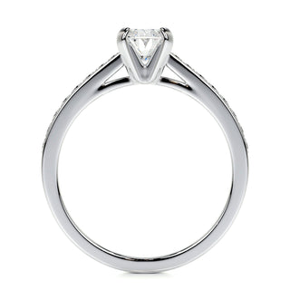 0.82 CT Oval Solitaire CVD F/VS2 Diamond Engagement Ring - Barbara Maison 