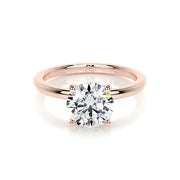 2.0 CT Round Hidden Halo CVD D/VS1 Diamond Engagement Ring - Barbara Maison 