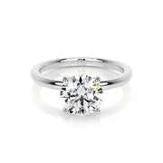 2.0 CT Round Hidden Halo CVD D/VS1 Diamond Engagement Ring - Barbara Maison 