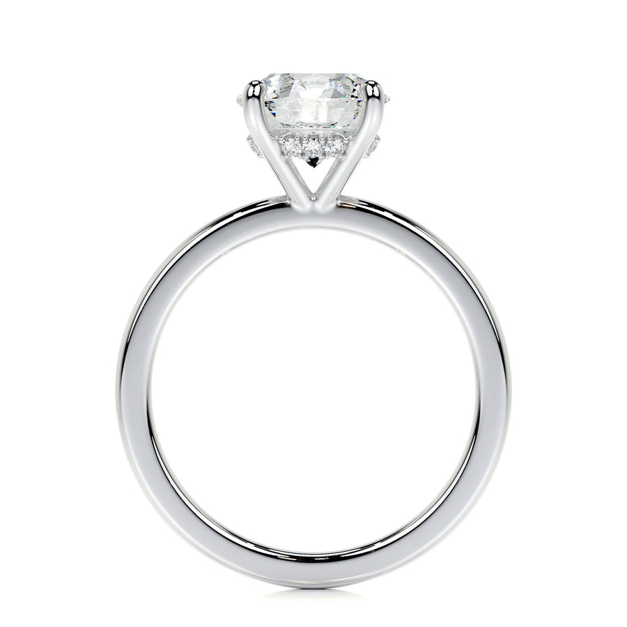 2.0 CT Round Hidden Halo CVD D/VS1 Diamond Engagement Ring - Barbara Maison 