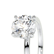 2.0 CT Round Hidden Halo CVD D/VS1 Diamond Engagement Ring - Barbara Maison 