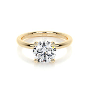 2.0 CT Round Hidden Halo CVD D/VS1 Diamond Engagement Ring - Barbara Maison 