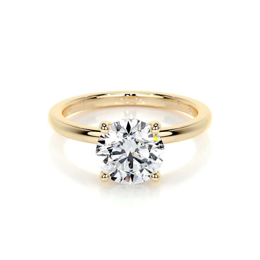 2.0 CT Round Hidden Halo CVD D/VS1 Diamond Engagement Ring - Barbara Maison 