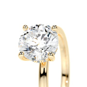 2.0 CT Round Hidden Halo CVD D/VS1 Diamond Engagement Ring - Barbara Maison 