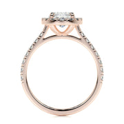 1.0 CT Oval Halo CVD F/VS2 Diamond Engagement Ring - Barbara Maison 