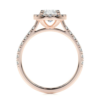 1.0 CT Oval Halo CVD F/VS2 Diamond Engagement Ring - Barbara Maison 