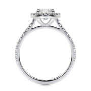 1.0 CT Oval Halo CVD F/VS2 Diamond Engagement Ring - Barbara Maison 