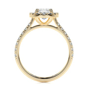 1.0 CT Oval Halo CVD F/VS2 Diamond Engagement Ring - Barbara Maison 