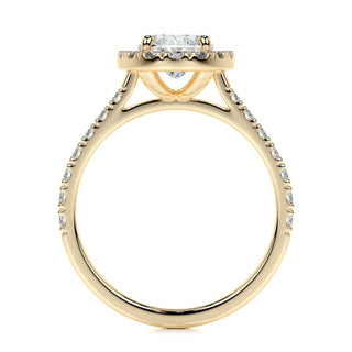 1.0 CT Oval Halo CVD F/VS2 Diamond Engagement Ring - Barbara Maison 