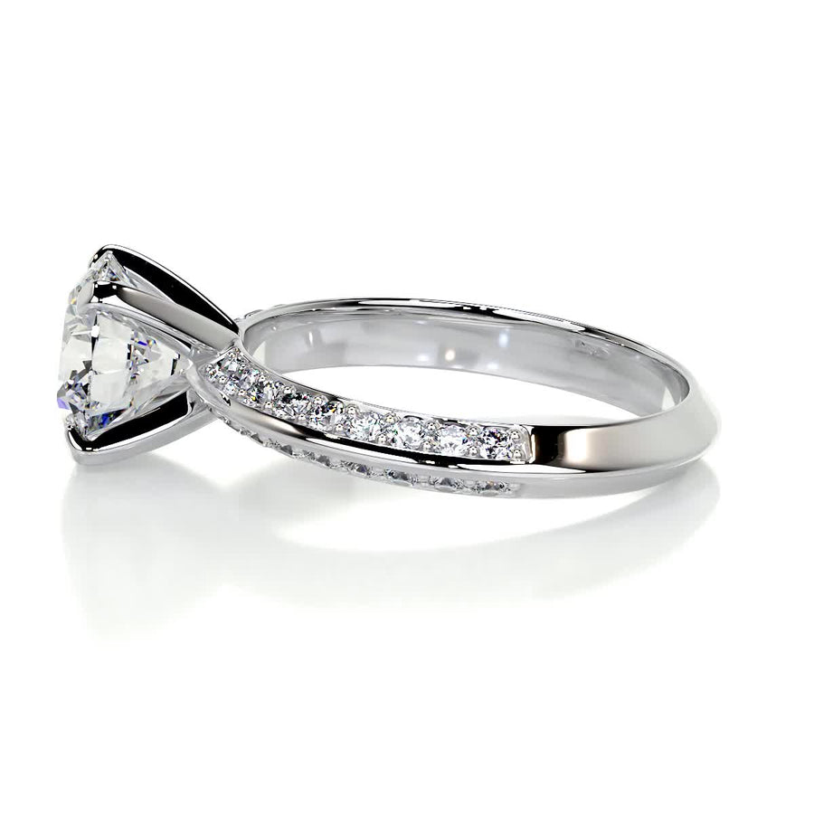 2.0 CT Round Solitaire CVD E/VS2 Diamond Engagement Ring - Barbara Maison 
