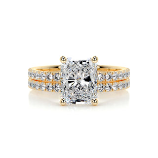 1.50 CT Radiant Solitaire & Pave F-VS Loose Diamond Bridal Set - Barbara Maison 