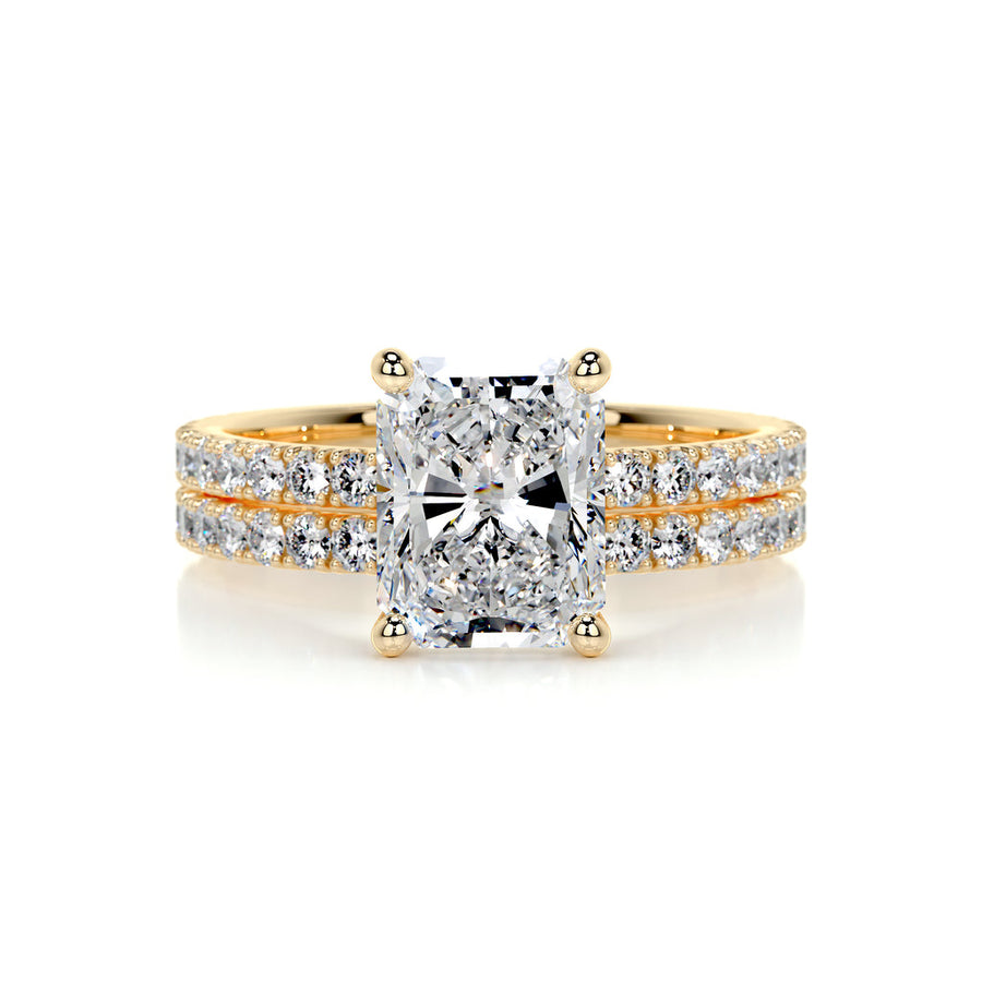1.50 CT Radiant Solitaire CVD F/VS Diamond Bridal Ring Set - Barbara Maison 