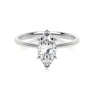 1.0 CT Marquise Solitaire CVD F/VS2 Diamond Engagement Ring - Barbara Maison 