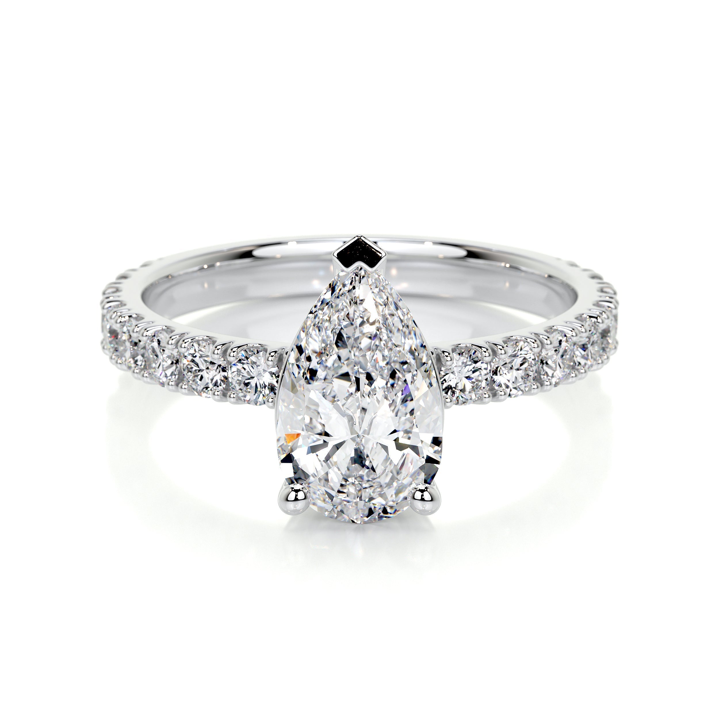 1.50 CT Pear Solitaire CVD E/VS2 Diamond Engagement Ring - Barbara Maison 