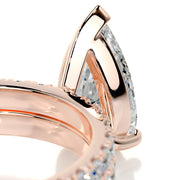 2.0 CT Pear Solitaire CVD F/VS Diamond Bridal Set - Barbara Maison 