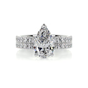 2.0 CT Pear Solitaire CVD F/VS Diamond Bridal Set - Barbara Maison 