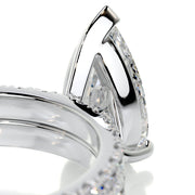 2.0 CT Pear Solitaire CVD F/VS Diamond Bridal Set - Barbara Maison 
