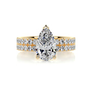 2.0 CT Pear Solitaire CVD F/VS Diamond Bridal Set - Barbara Maison 