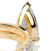 2.0 CT Pear Solitaire CVD F/VS Diamond Bridal Set - Barbara Maison 