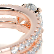 1.0 CT Oval Solitaire CVD F/VS Diamond Bridal Ring Set - Barbara Maison 