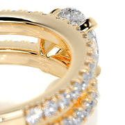 1.0 CT Oval Solitaire CVD F/VS Diamond Bridal Ring Set - Barbara Maison 