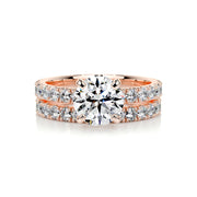 1.50 CT Round Solitaire CVD F/VS Diamond Bridal Ring Set - Barbara Maison 