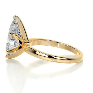 1.0 CT Pear Solitaire CVD F/VS2 Diamond Engagement Ring - Barbara Maison 