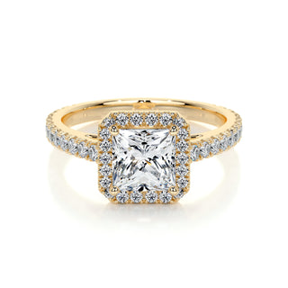 1.20 CT Princess Halo CVD E/VS2 Diamond Engagement Ring - Barbara Maison 