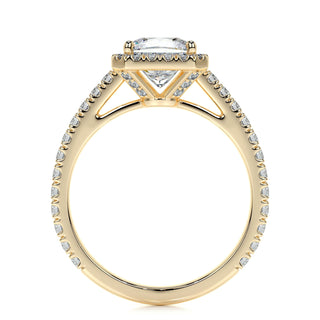 1.20 CT Princess Halo CVD E/VS2 Diamond Engagement Ring - Barbara Maison 