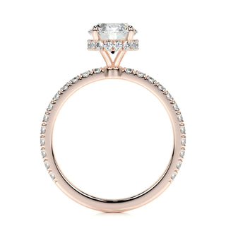 1.0 CT Round Hidden Halo CVD D/VS2 Diamond Engagement Ring - Barbara Maison 