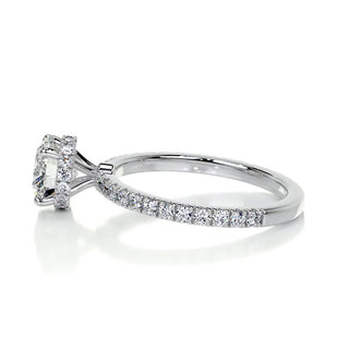 1.0 CT Round Hidden Halo CVD D/VS2 Diamond Engagement Ring - Barbara Maison 