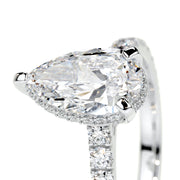 1.50 CT Pear Hidden Halo CVD E/VS2 Diamond Engagement Ring - Barbara Maison 
