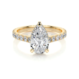 1.50 CT Pear Hidden Halo CVD E/VS2 Diamond Engagement Ring - Barbara Maison 