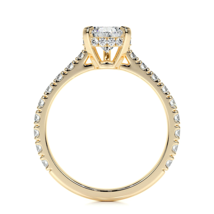 1.50 CT Pear Hidden Halo CVD E/VS2 Diamond Engagement Ring - Barbara Maison 