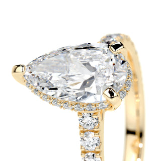 1.50 CT Pear Hidden Halo CVD E/VS2 Diamond Engagement Ring - Barbara Maison 