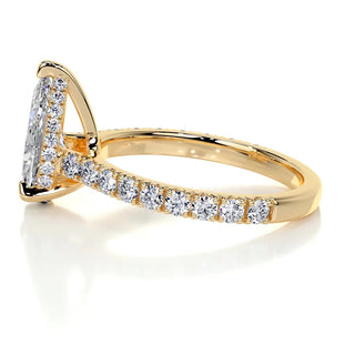 1.50 CT Pear Hidden Halo CVD E/VS2 Diamond Engagement Ring - Barbara Maison 