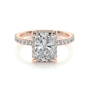 2.0 CT Radiant Hidden Halo CVD E/VS2 Diamond Engagement Ring - Barbara Maison 