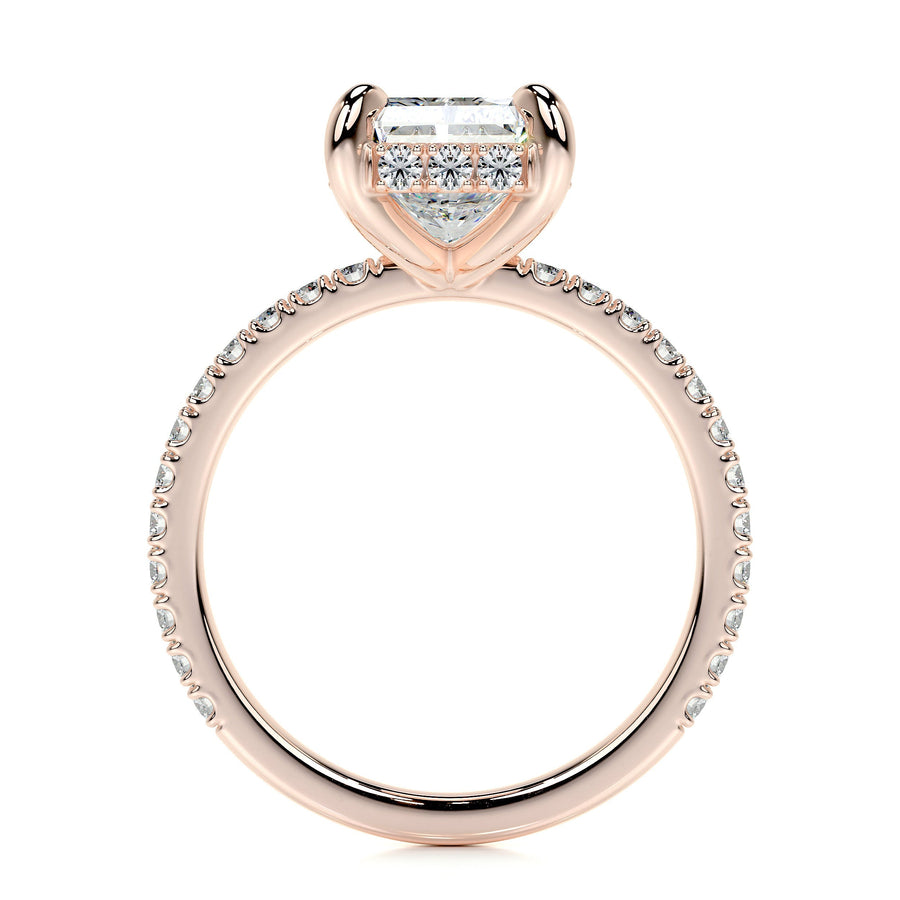 2.0 CT Radiant Hidden Halo CVD E/VS2 Diamond Engagement Ring - Barbara Maison 