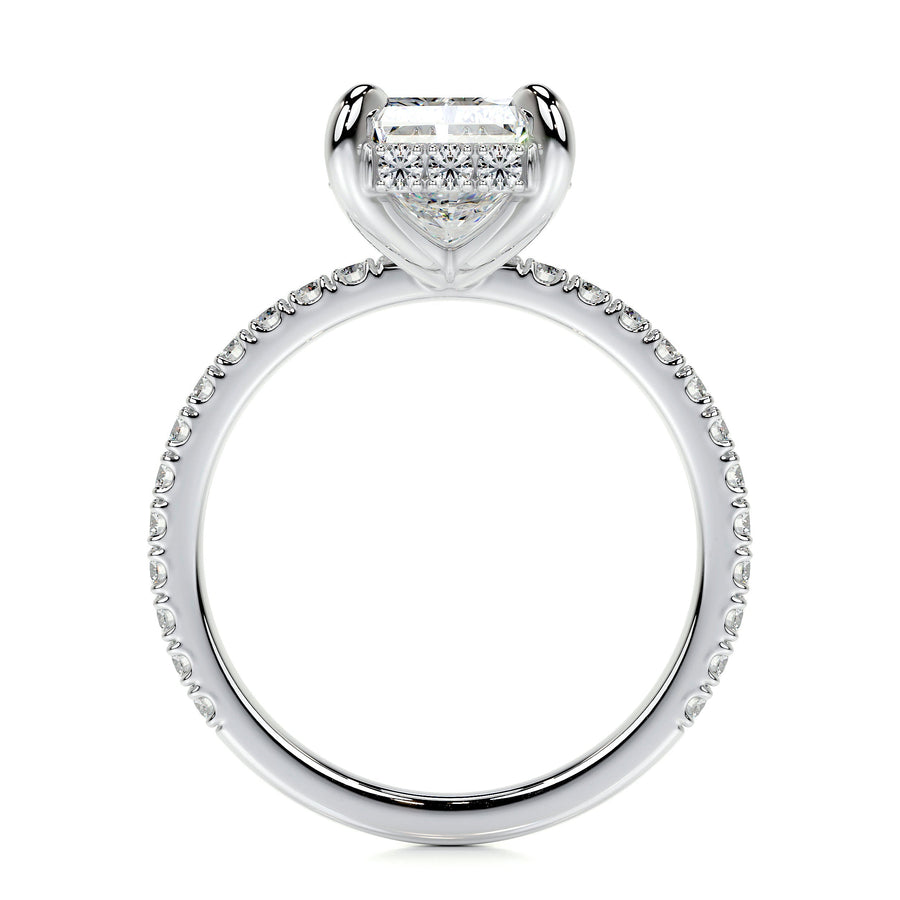 2.0 CT Radiant Hidden Halo CVD E/VS2 Diamond Engagement Ring - Barbara Maison 