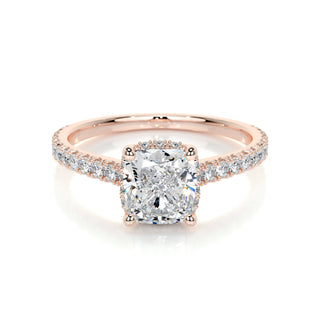 1.50 CT Cushion Hidden Halo CVD E/VS2 Diamond Engagement Ring - Barbara Maison 