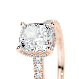 1.50 CT Cushion Hidden Halo CVD E/VS2 Diamond Engagement Ring - Barbara Maison 