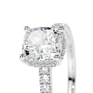 1.50 CT Cushion Hidden Halo CVD E/VS2 Diamond Engagement Ring - Barbara Maison 